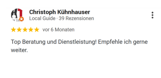 Google-Bewertung der Webagentur Friedrich